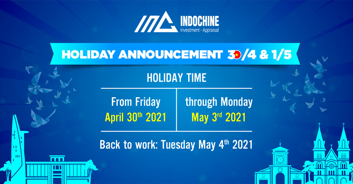 HOLIDAY ANNOUNCEMENT 30/4 & 1/5