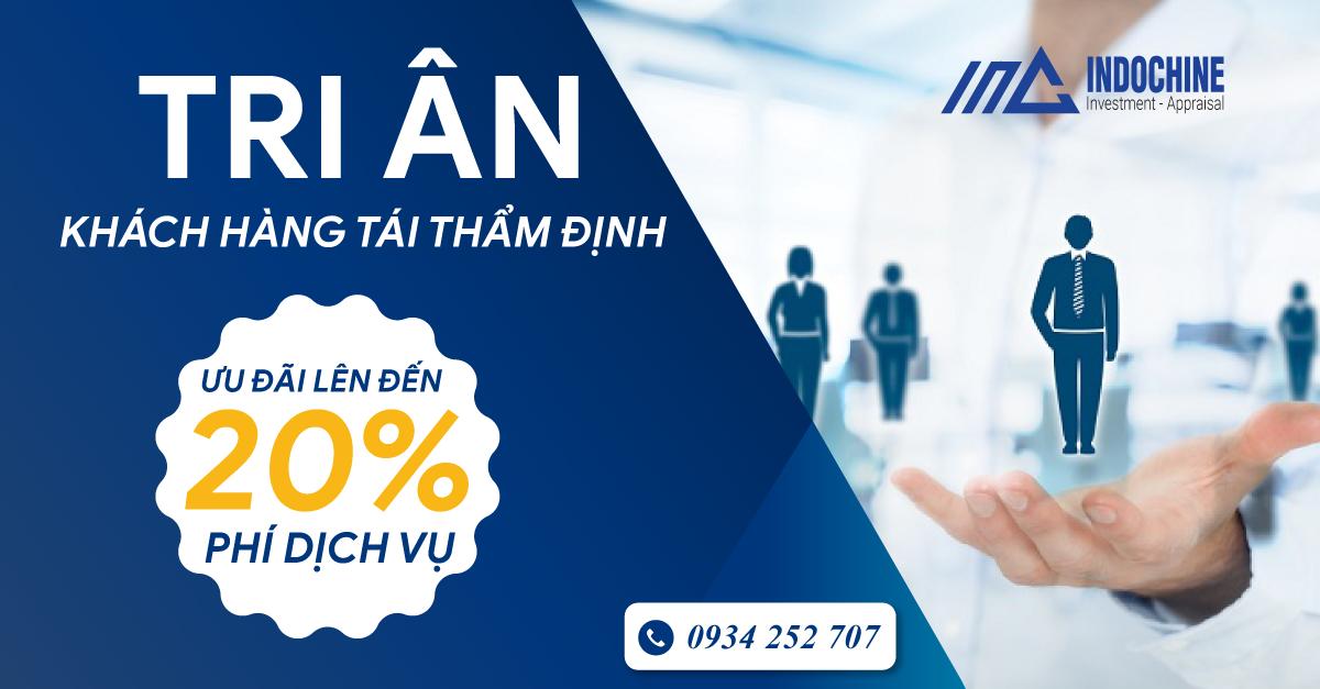 Tri Ân Khách Hàng Tái Thẩm Định giảm giá lên đến 20% phí dịch vụ