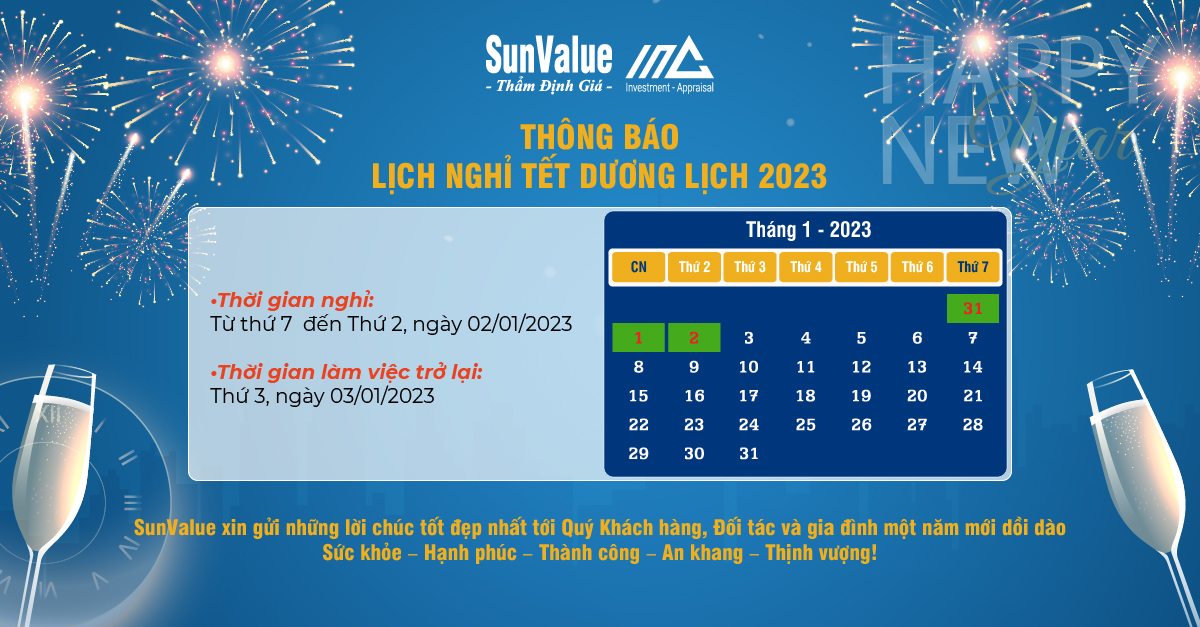 THÔNG BÁO LỊCH NGHỈ TẾT DƯƠNG LỊCH 2023