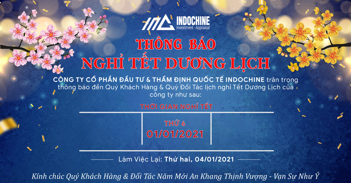 THÔNG BÁO VỀ VIỆC NGHỈ TẾT DƯƠNG LỊCH 2021