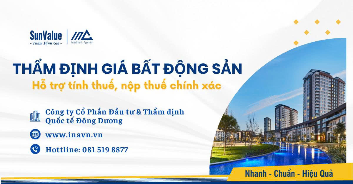SunValue thẩm định giá bất động sản hỗ trợ tính thuế, nộp thuế chính xác 