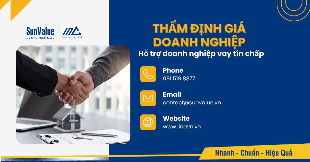 SunValue thẩm định giá doanh nghiệp - Hỗ trợ doanh nghiệp vay tín chấp